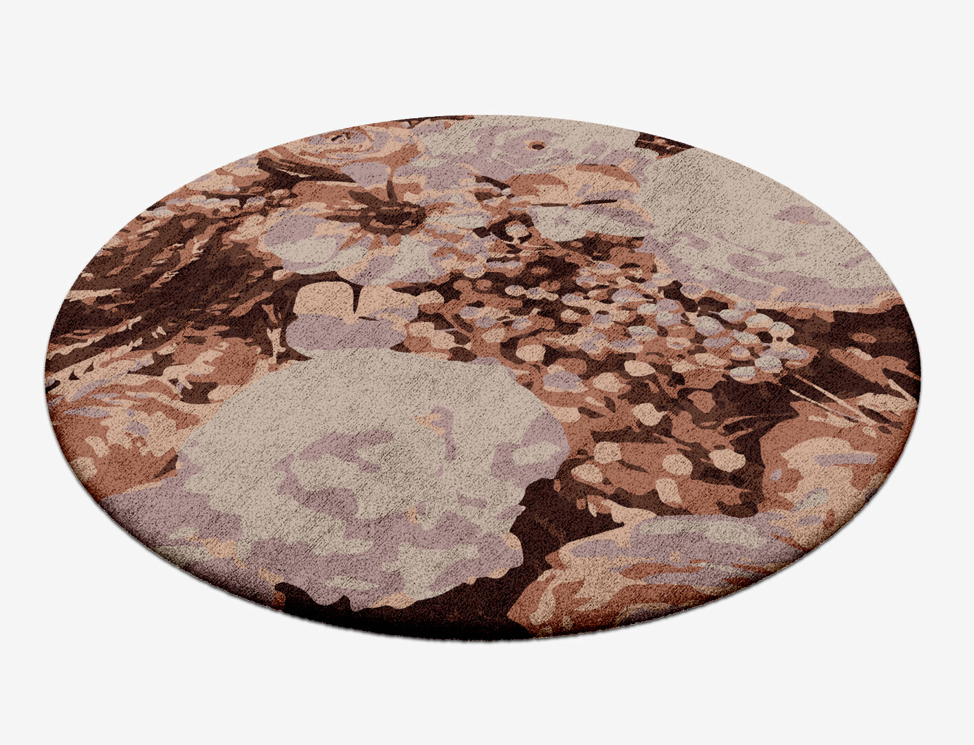 Impasto Floral Round Hand Tufted Bamboo Silk Custom Rug by Rug Artisan