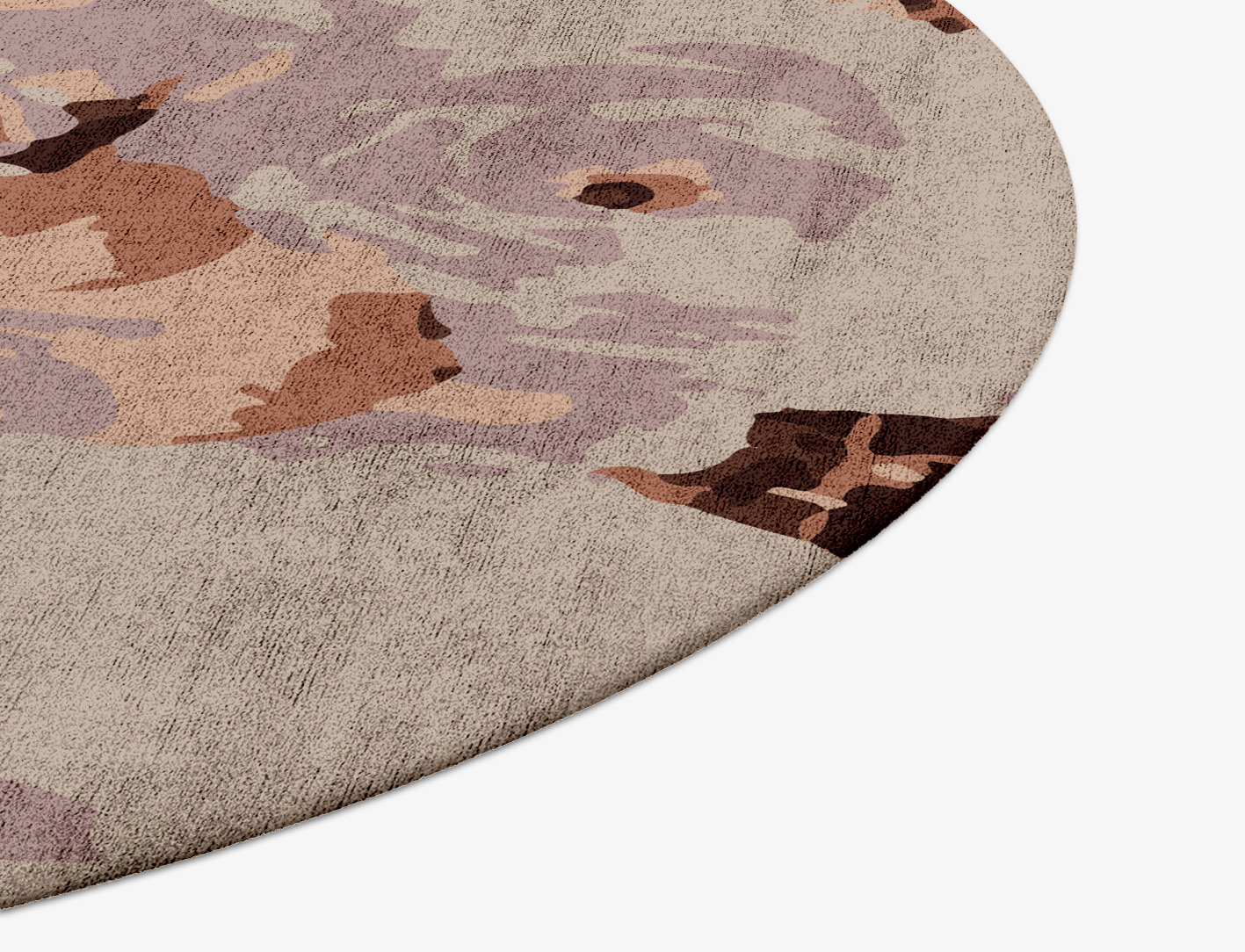 Impasto Floral Round Hand Tufted Bamboo Silk Custom Rug by Rug Artisan