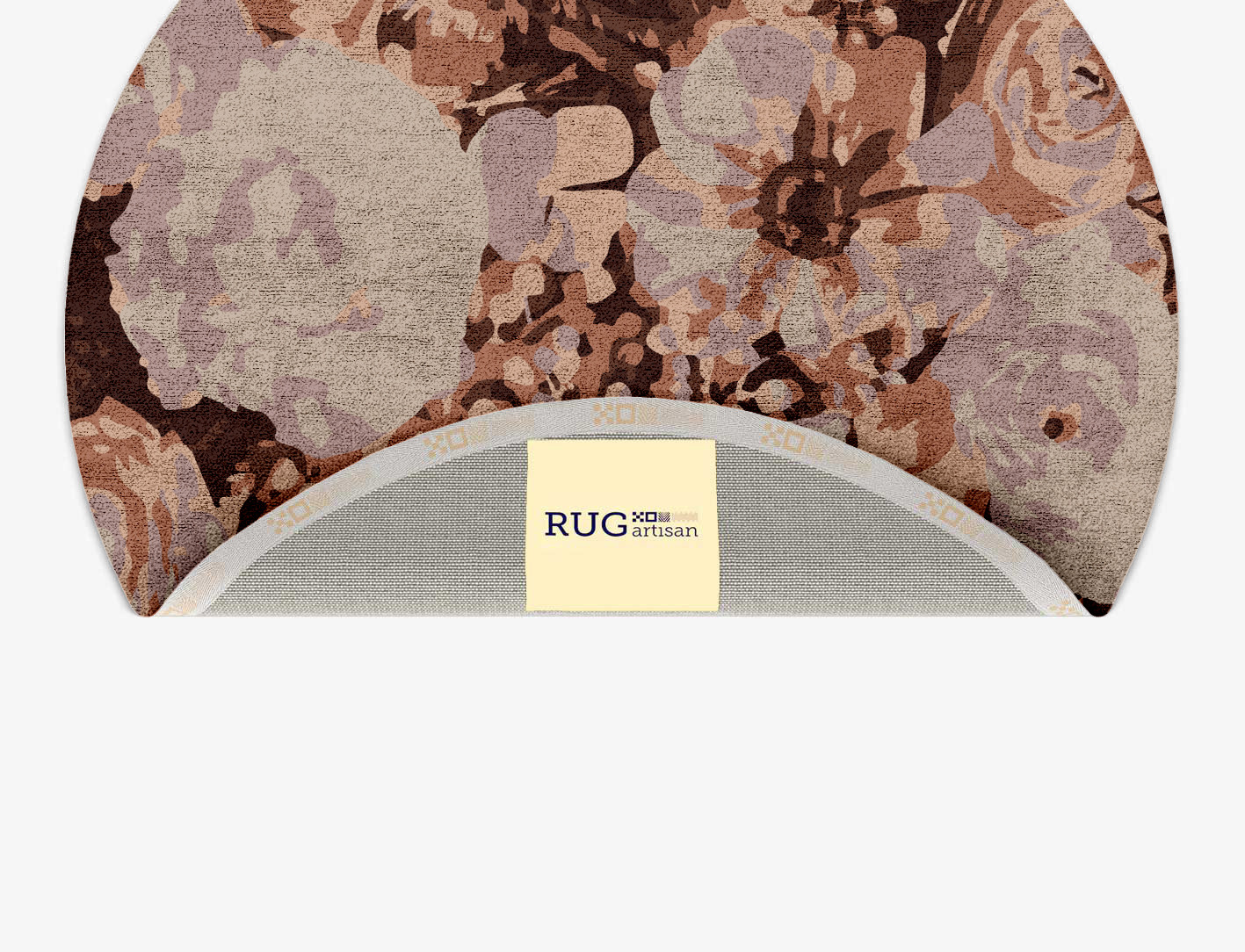 Impasto Floral Round Hand Tufted Bamboo Silk Custom Rug by Rug Artisan