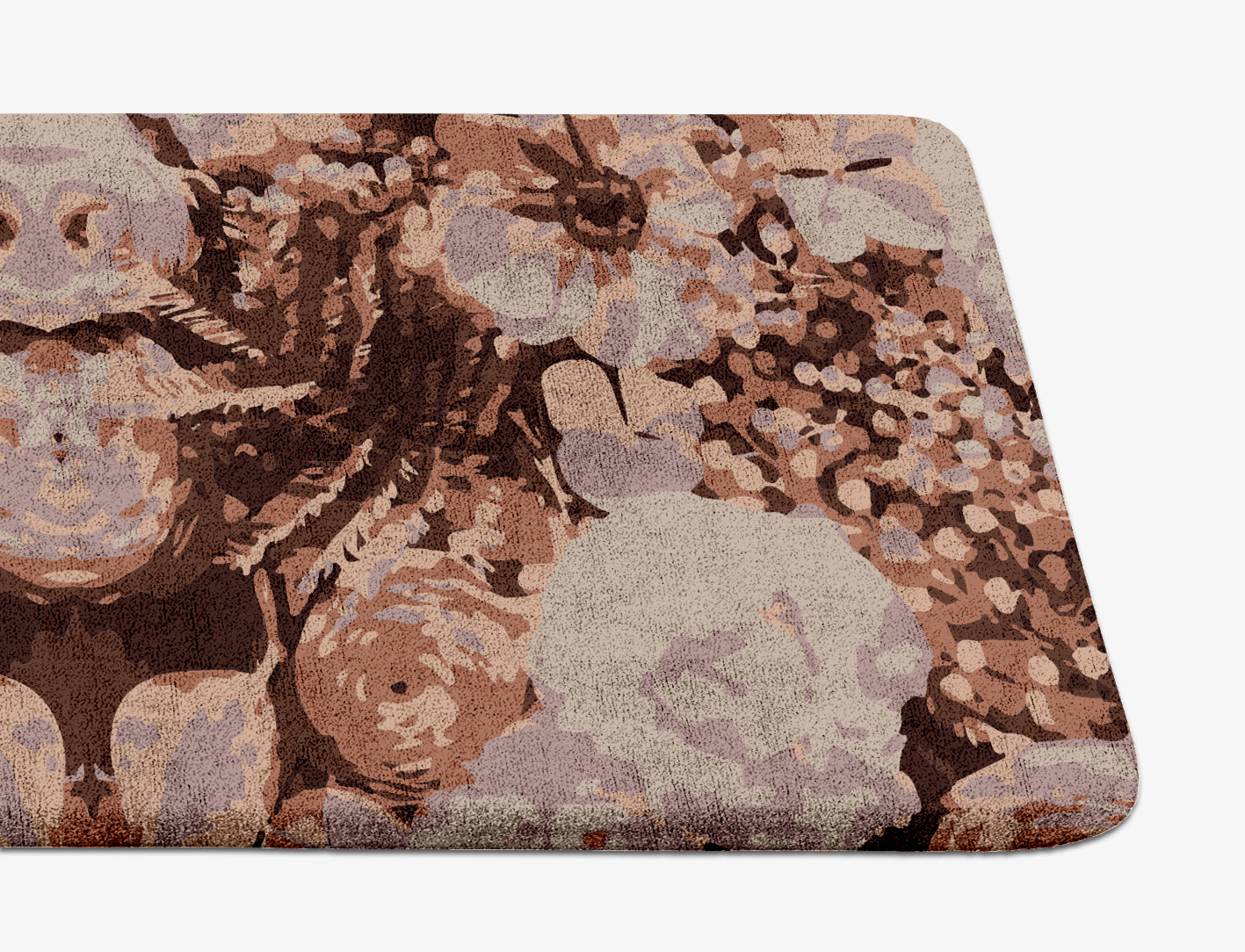 Impasto Floral Runner Hand Tufted Bamboo Silk Custom Rug by Rug Artisan