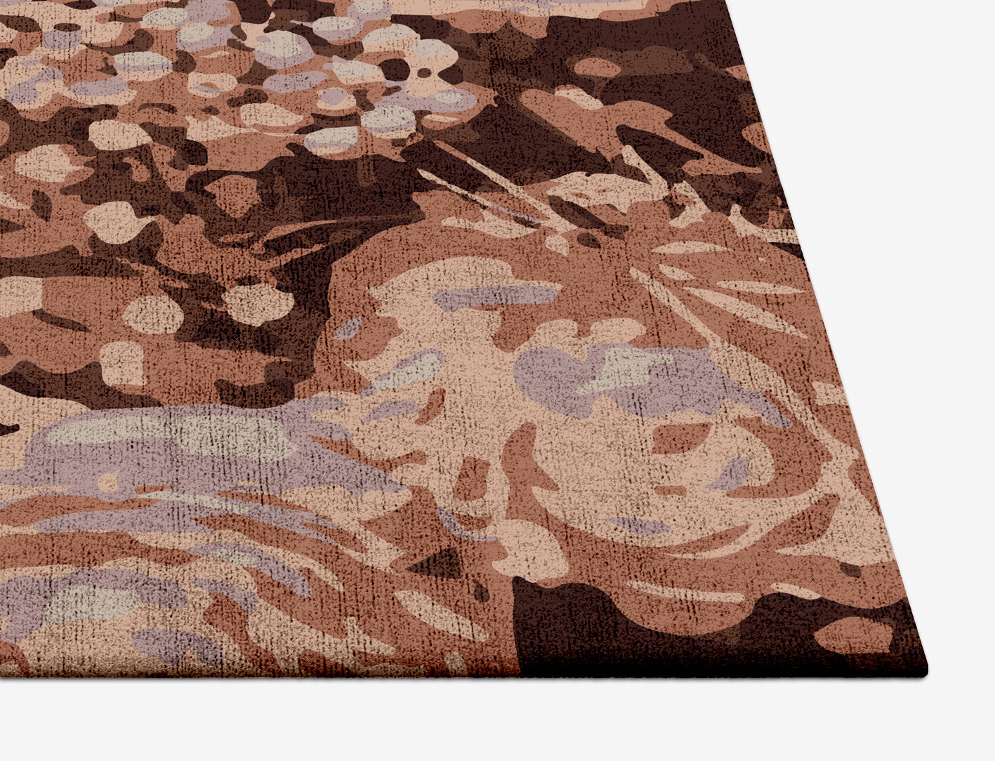 Impasto Floral Square Hand Tufted Bamboo Silk Custom Rug by Rug Artisan