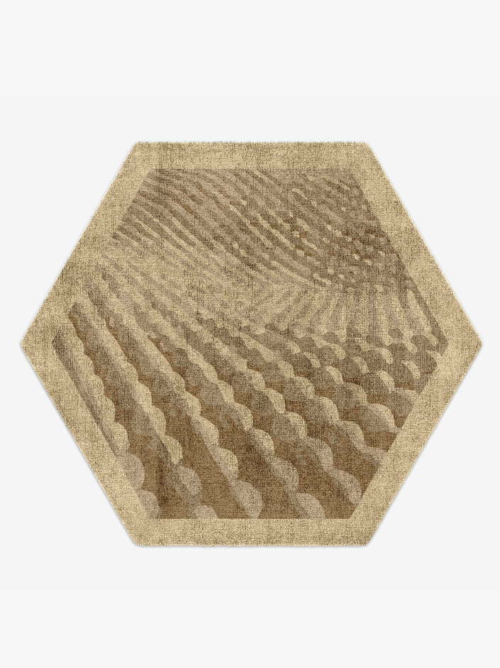 Imperial Origami Hexagon Hand Knotted Bamboo Silk Custom Rug by Rug Artisan