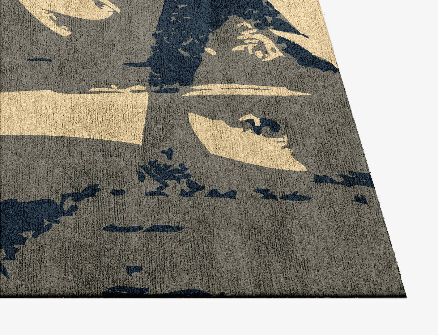Imprint Abstract Square Hand Knotted Bamboo Silk Custom Rug by Rug Artisan