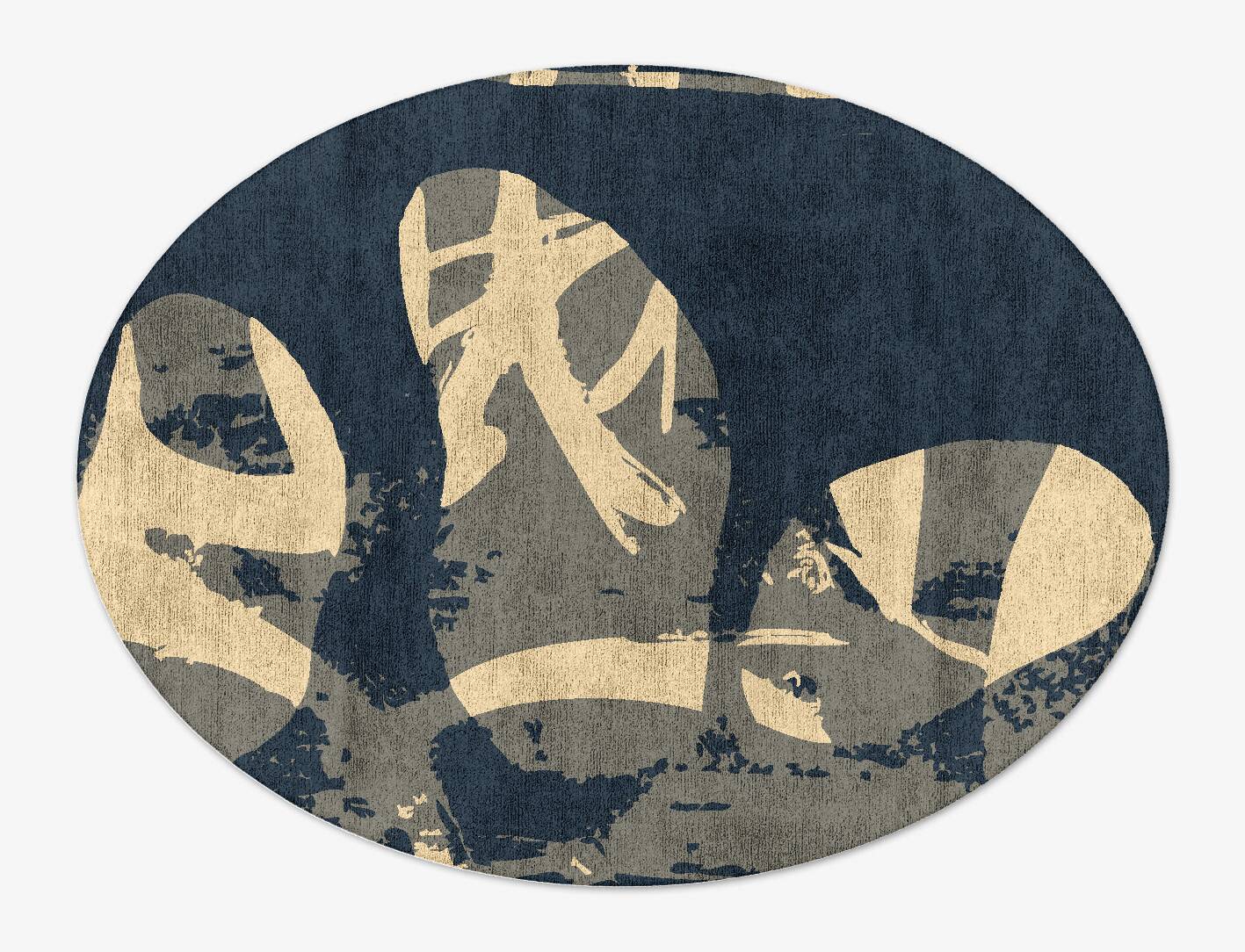 Imprint Abstract Oval Hand Tufted Bamboo Silk Custom Rug by Rug Artisan