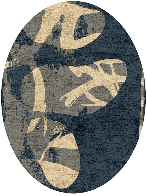 Imprint Abstract Oval Hand Tufted Bamboo Silk Custom Rug by Rug Artisan