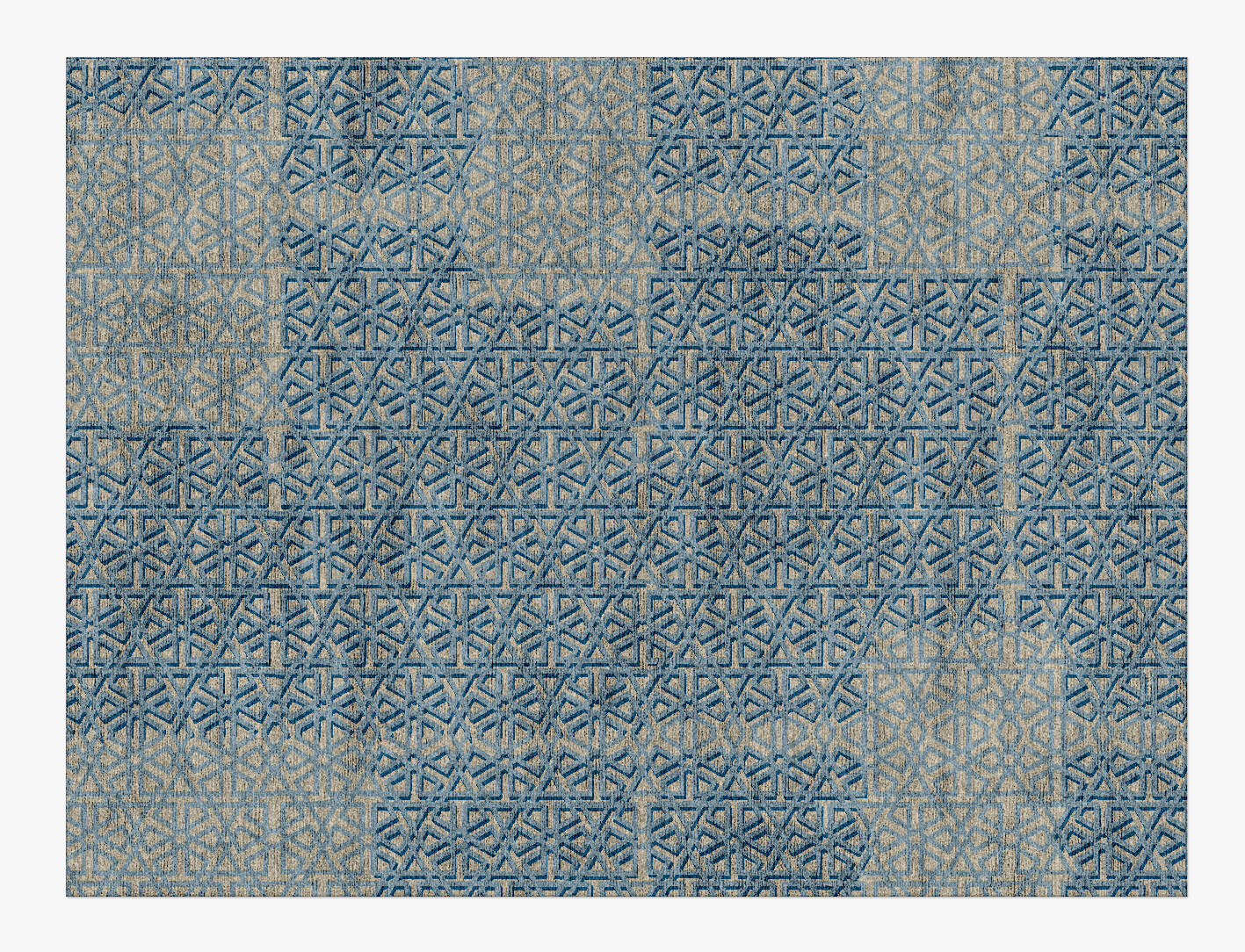 Imprints Geometric Rectangle Hand Knotted Bamboo Silk Custom Rug by Rug Artisan