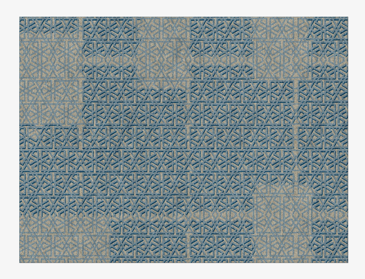 Imprints Modern Geometrics Rectangle Hand Knotted Tibetan Wool Custom Rug by Rug Artisan