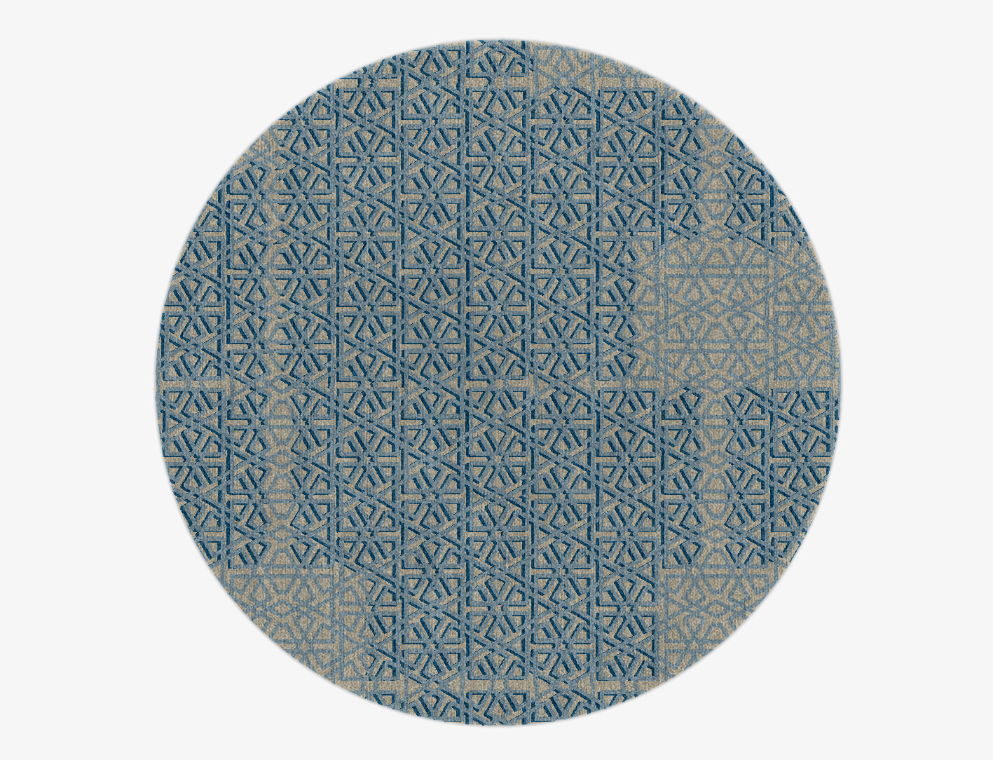 Imprints Geometric Round Hand Knotted Tibetan Wool Custom Rug by Rug Artisan