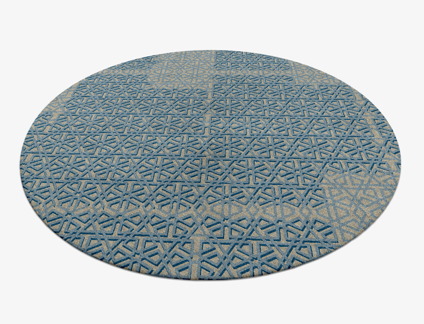 Imprints Geometric Round Hand Knotted Tibetan Wool Custom Rug by Rug Artisan