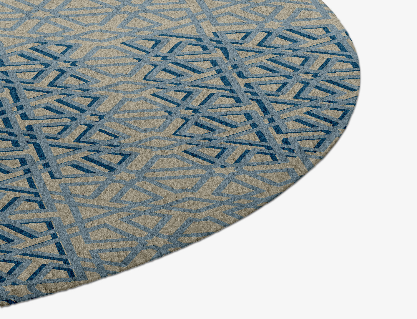 Imprints Geometric Round Hand Knotted Tibetan Wool Custom Rug by Rug Artisan