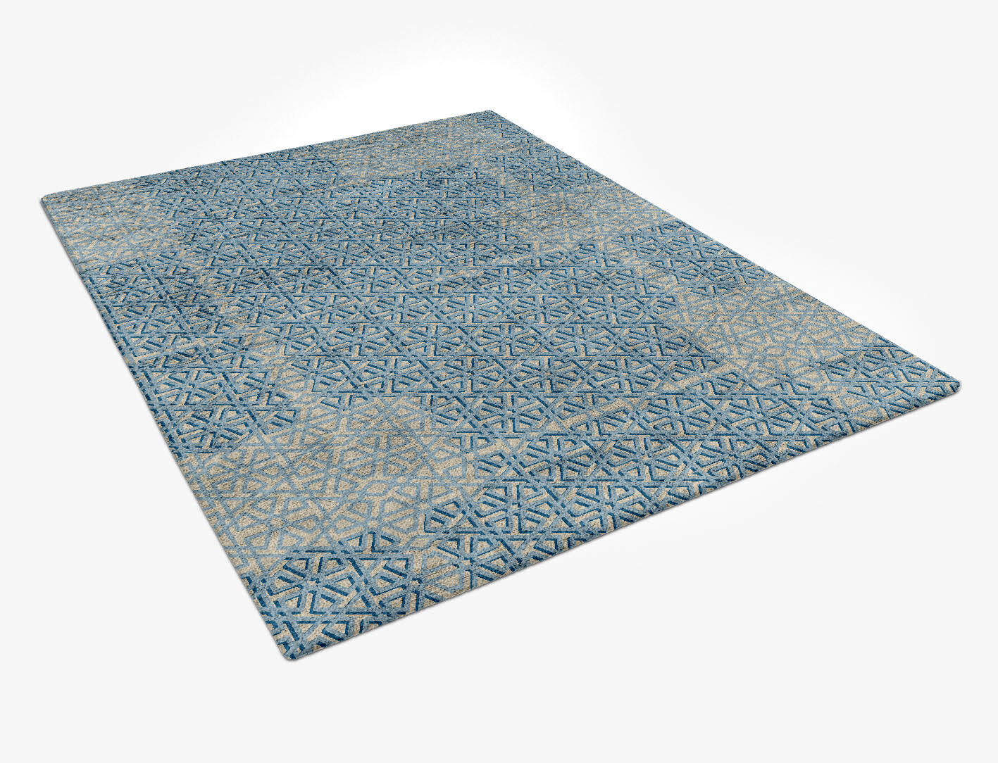 Imprints Geometric Rectangle Hand Tufted Bamboo Silk Custom Rug by Rug Artisan