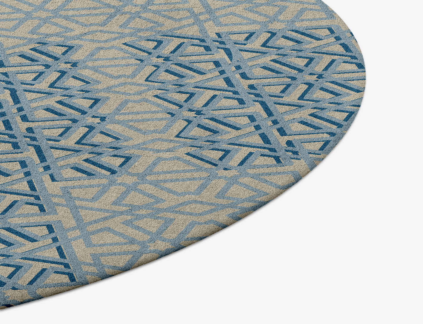 Imprints Modern Geometrics Round Hand Tufted Pure Wool Custom Rug by Rug Artisan