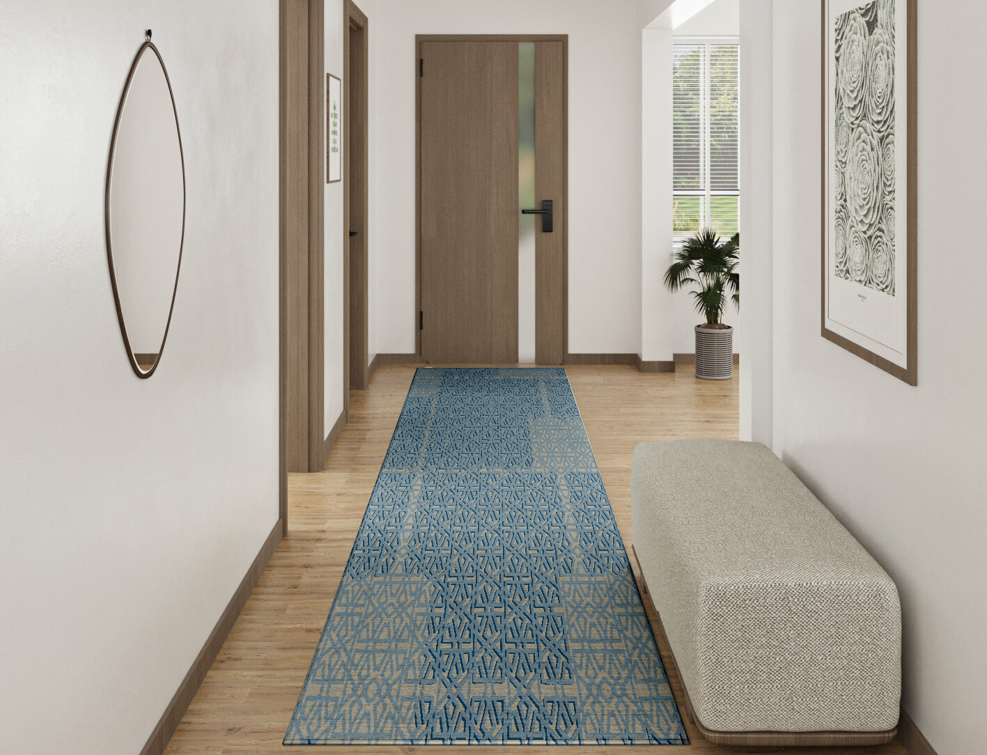 Imprints Geometric Runner Hand Tufted Pure Wool Custom Rug by Rug Artisan