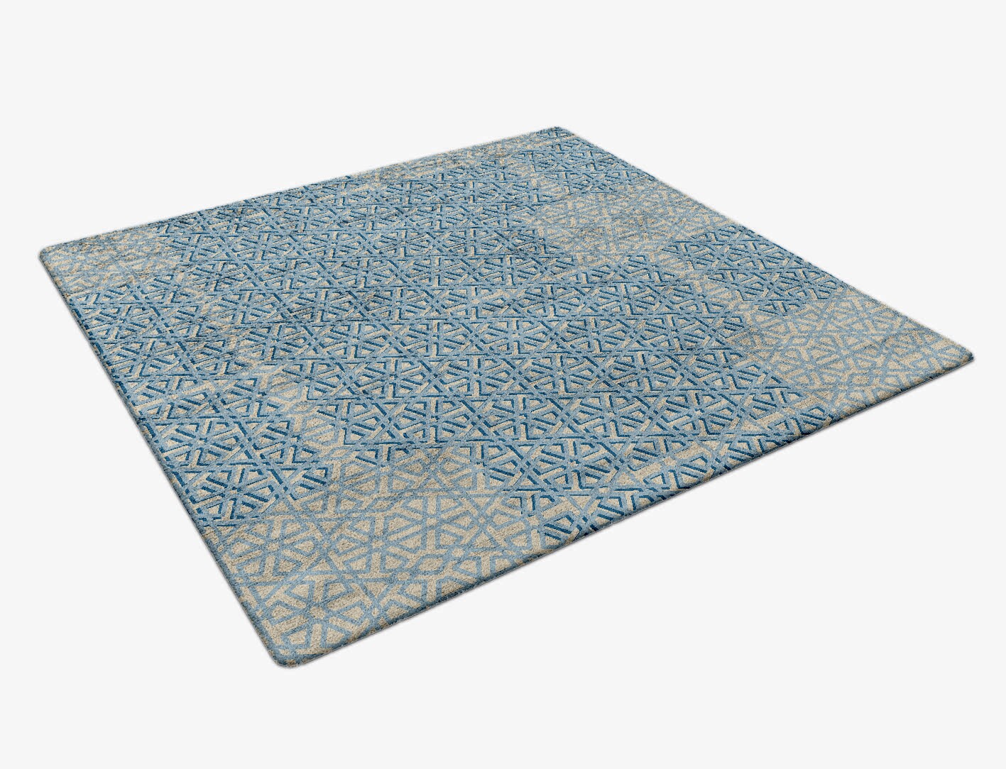 Imprints Geometric Square Hand Tufted Bamboo Silk Custom Rug by Rug Artisan