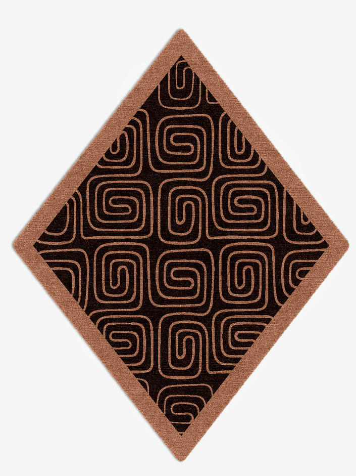 Inca Geometric Diamond Hand Knotted Tibetan Wool Custom Rug by Rug Artisan