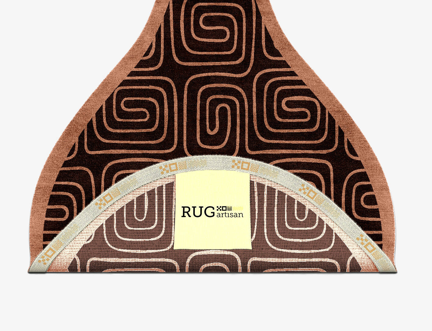 Inca Geometric Drop Hand Knotted Bamboo Silk Custom Rug by Rug Artisan