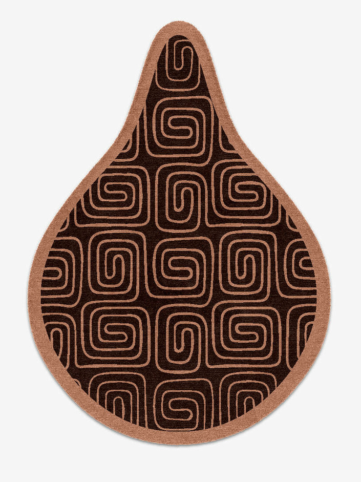 Inca Geometric Drop Hand Knotted Tibetan Wool Custom Rug by Rug Artisan
