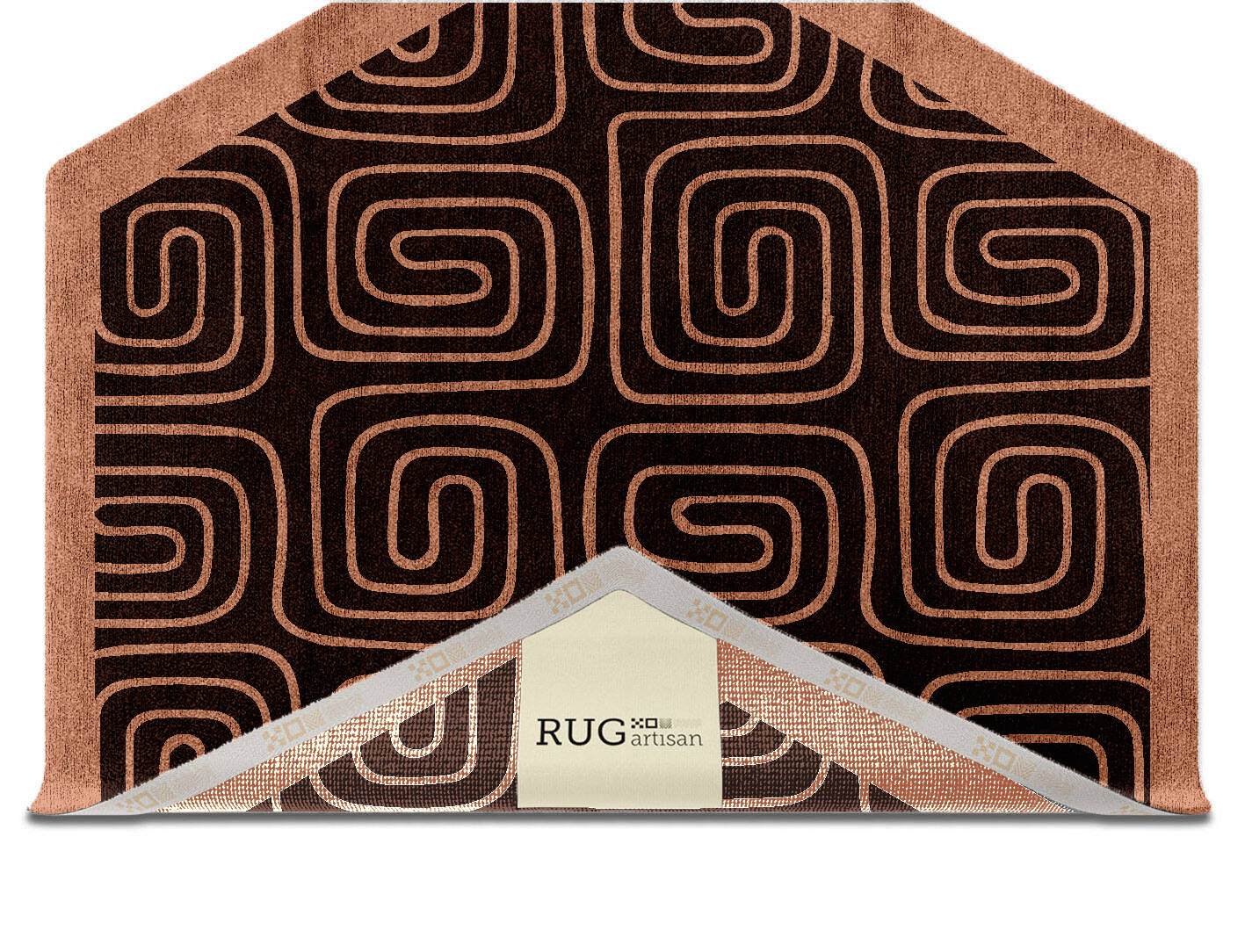 Inca Geometric Hexagon Hand Knotted Bamboo Silk Custom Rug by Rug Artisan
