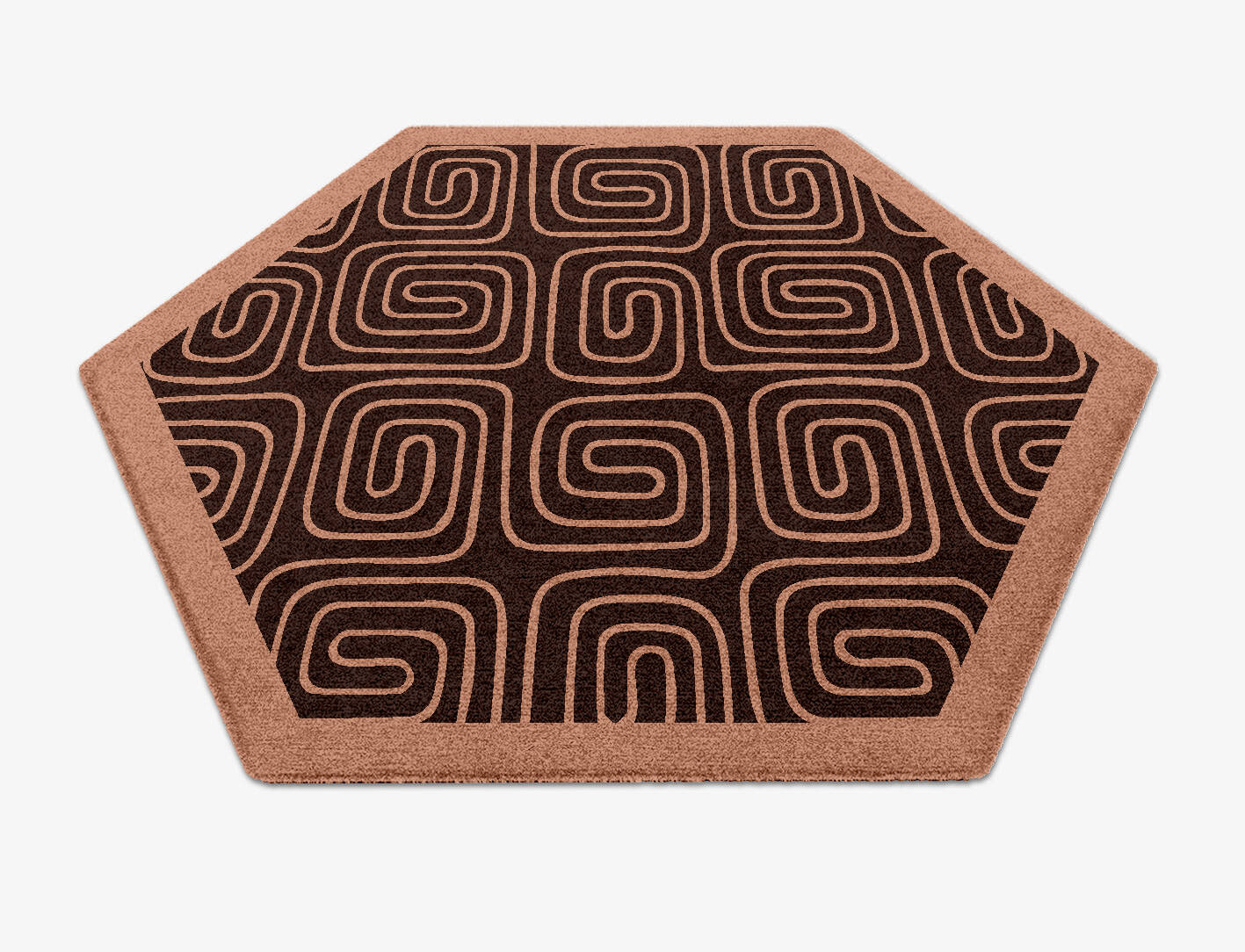 Inca Geometric Hexagon Hand Knotted Tibetan Wool Custom Rug by Rug Artisan
