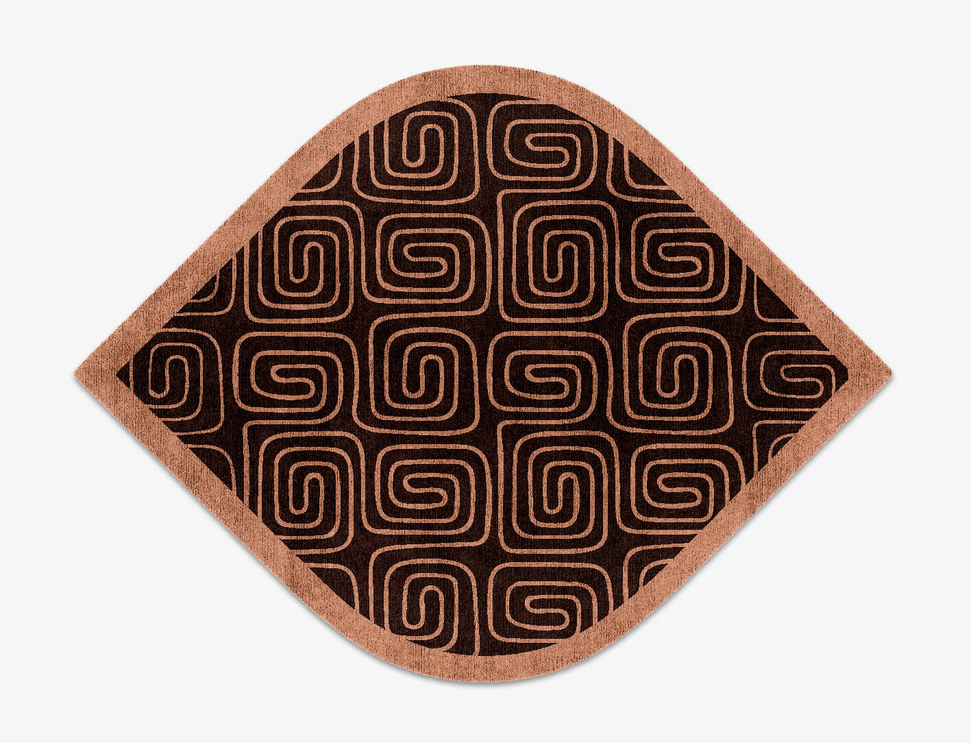 Inca Geometric Ogee Hand Knotted Bamboo Silk Custom Rug by Rug Artisan