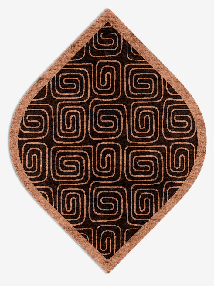 Inca Geometric Ogee Hand Knotted Bamboo Silk Custom Rug by Rug Artisan