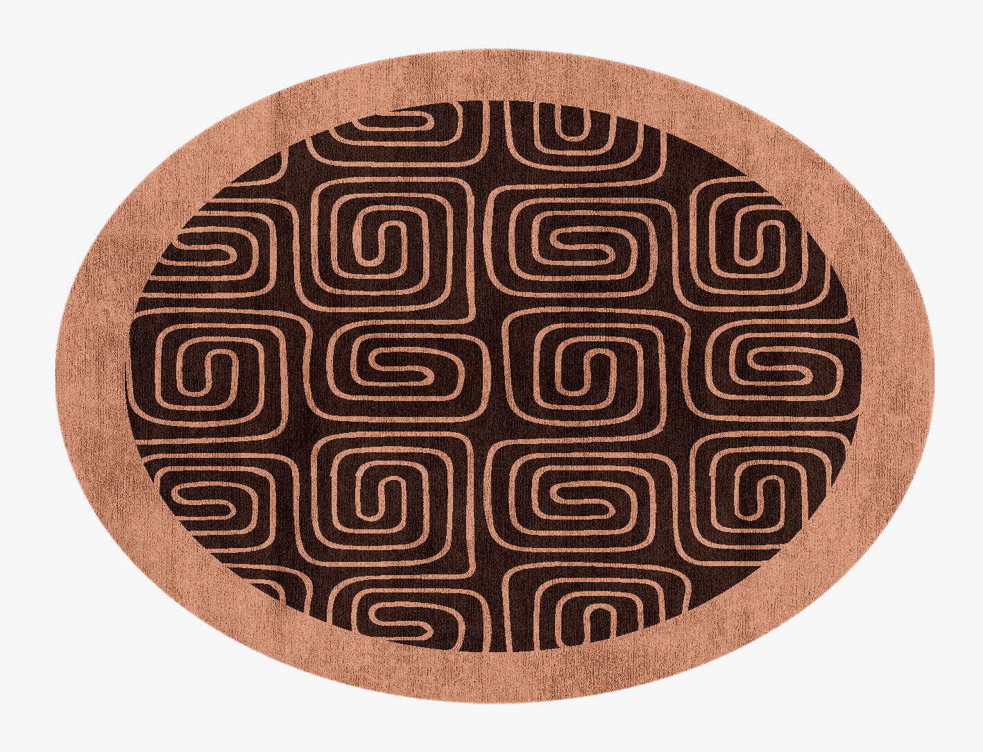 Inca Geometric Oval Hand Knotted Bamboo Silk Custom Rug by Rug Artisan