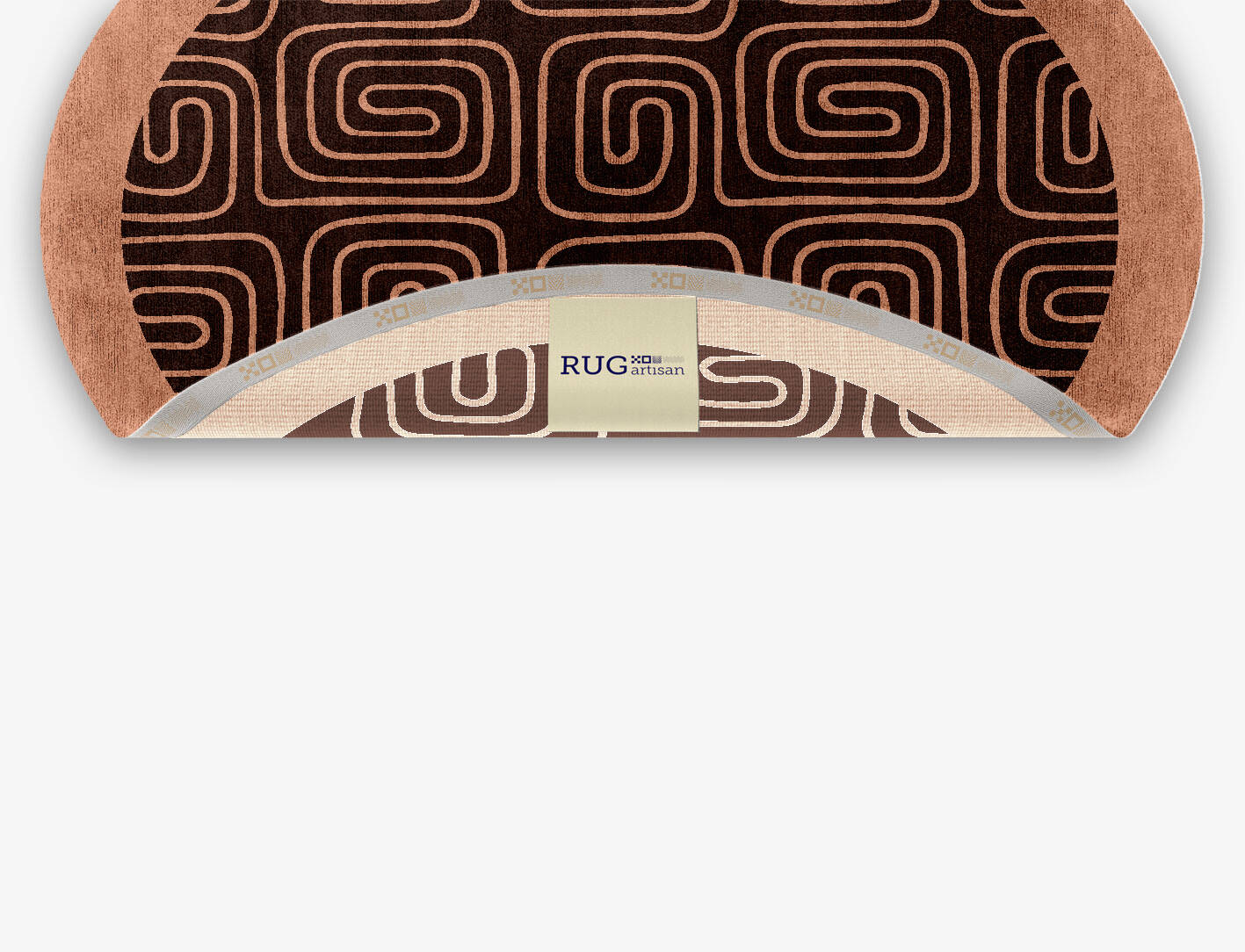Inca Geometric Oval Hand Knotted Bamboo Silk Custom Rug by Rug Artisan