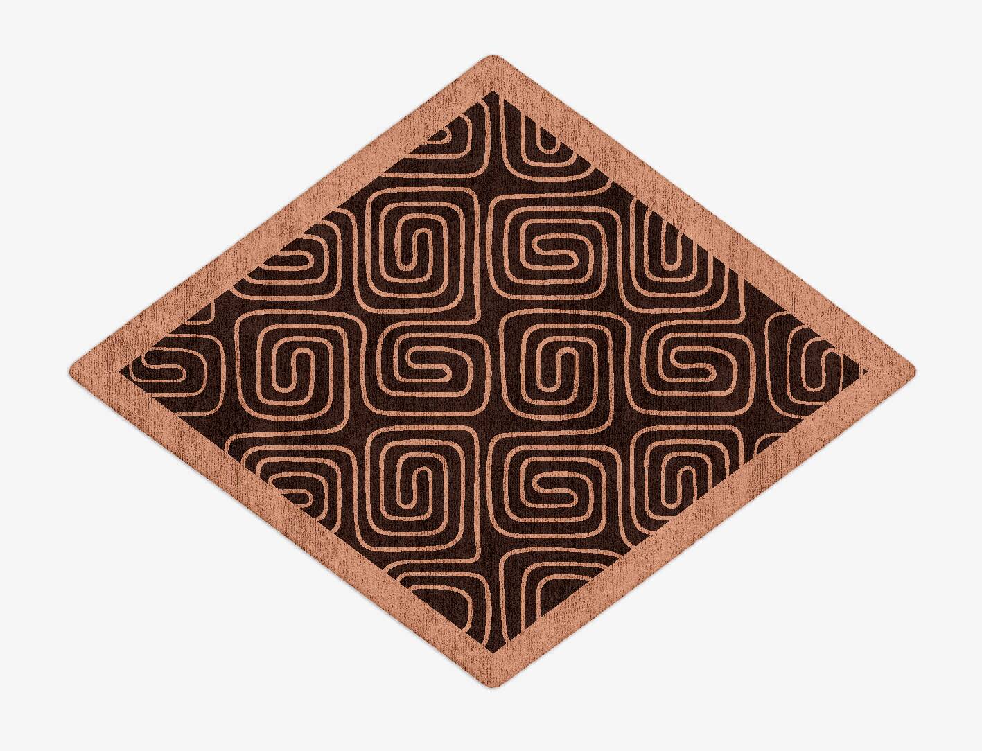 Inca Geometric Diamond Hand Tufted Bamboo Silk Custom Rug by Rug Artisan