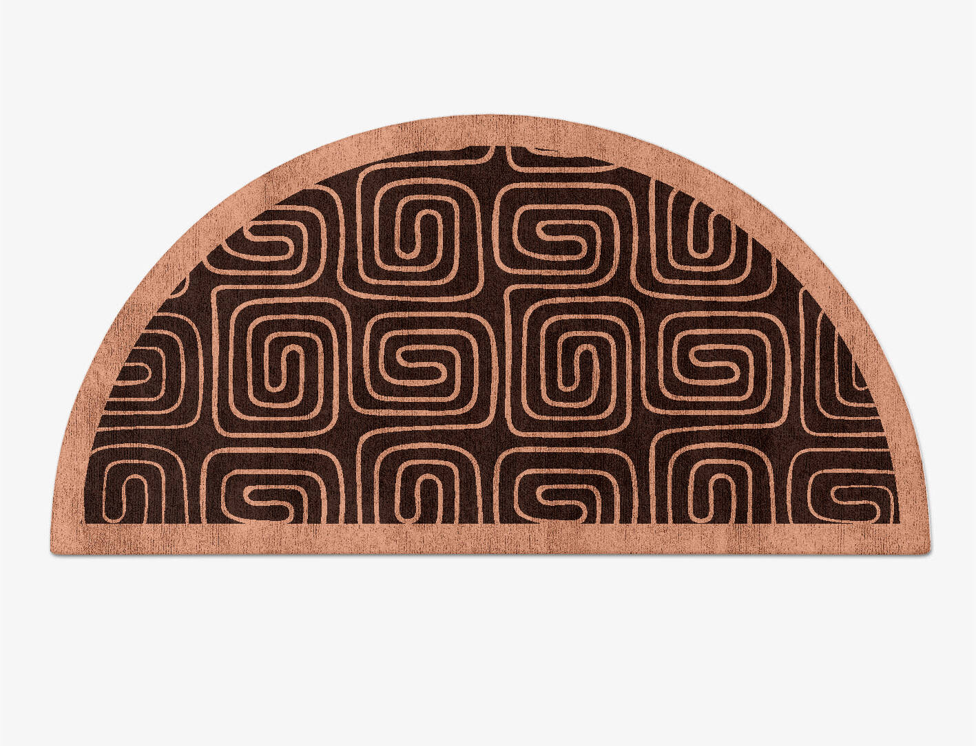 Inca Geometric Halfmoon Hand Tufted Bamboo Silk Custom Rug by Rug Artisan