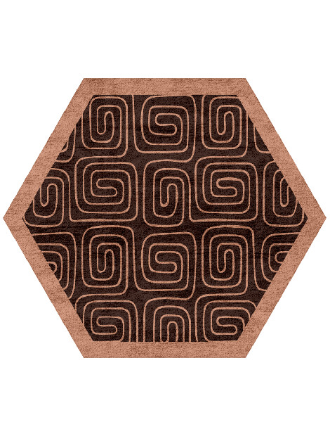 Inca Geometric Hexagon Hand Tufted Bamboo Silk Custom Rug by Rug Artisan