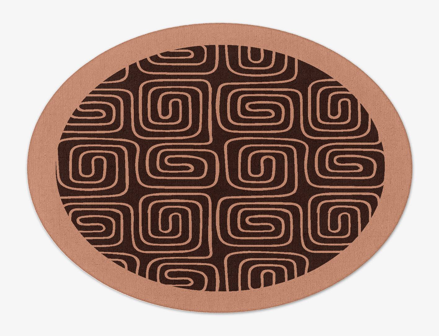 Inca Geometric Oval Hand Tufted Pure Wool Custom Rug by Rug Artisan