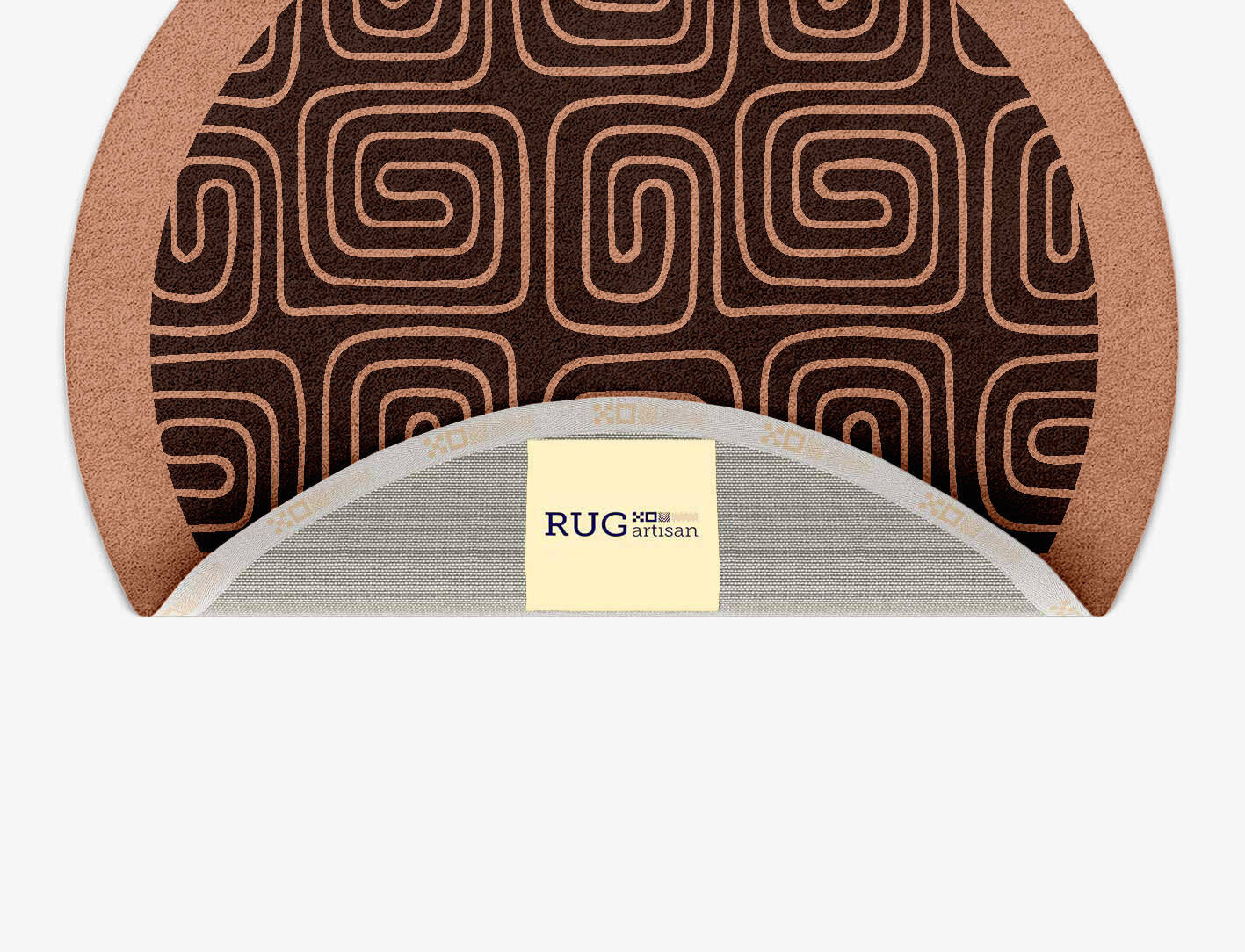 Inca Geometric Round Hand Tufted Pure Wool Custom Rug by Rug Artisan