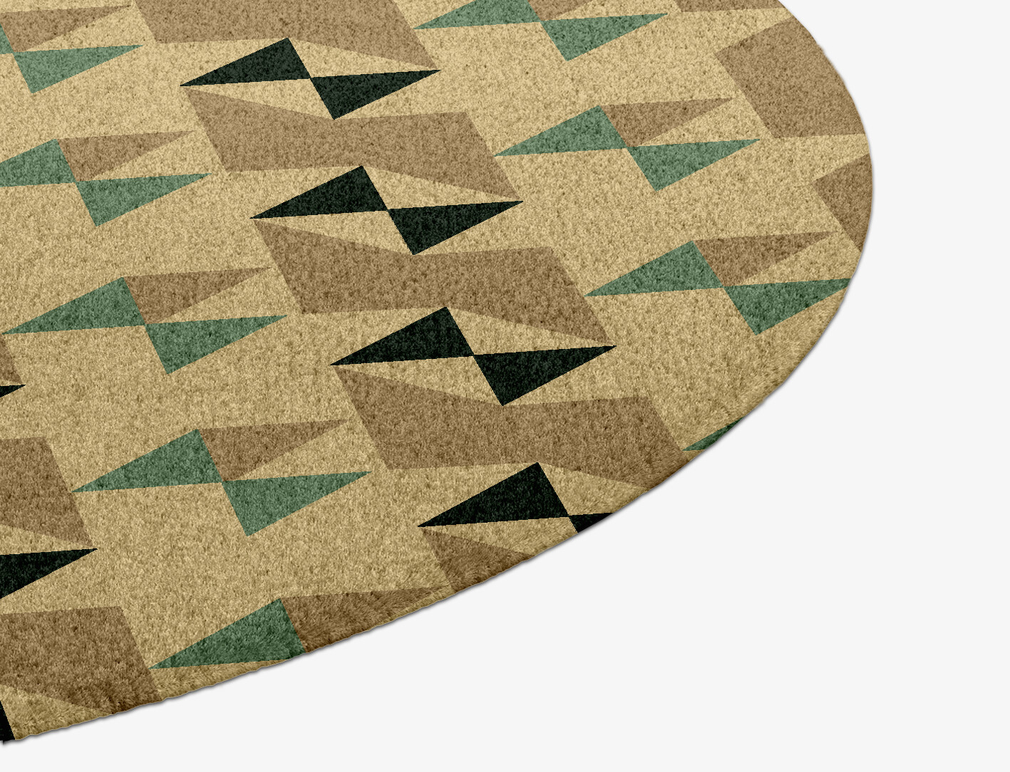 Indian Drums Geometric Round Hand Knotted Tibetan Wool Custom Rug by Rug Artisan