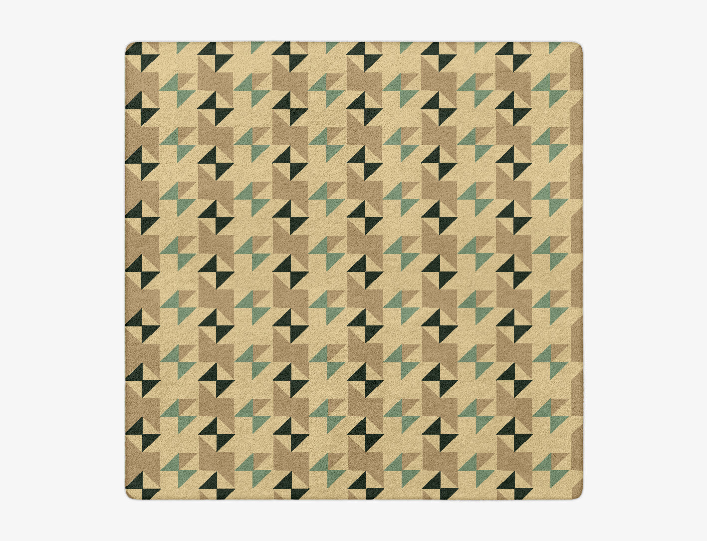 Indian Drums Geometric Square Hand Tufted Pure Wool Custom Rug by Rug Artisan