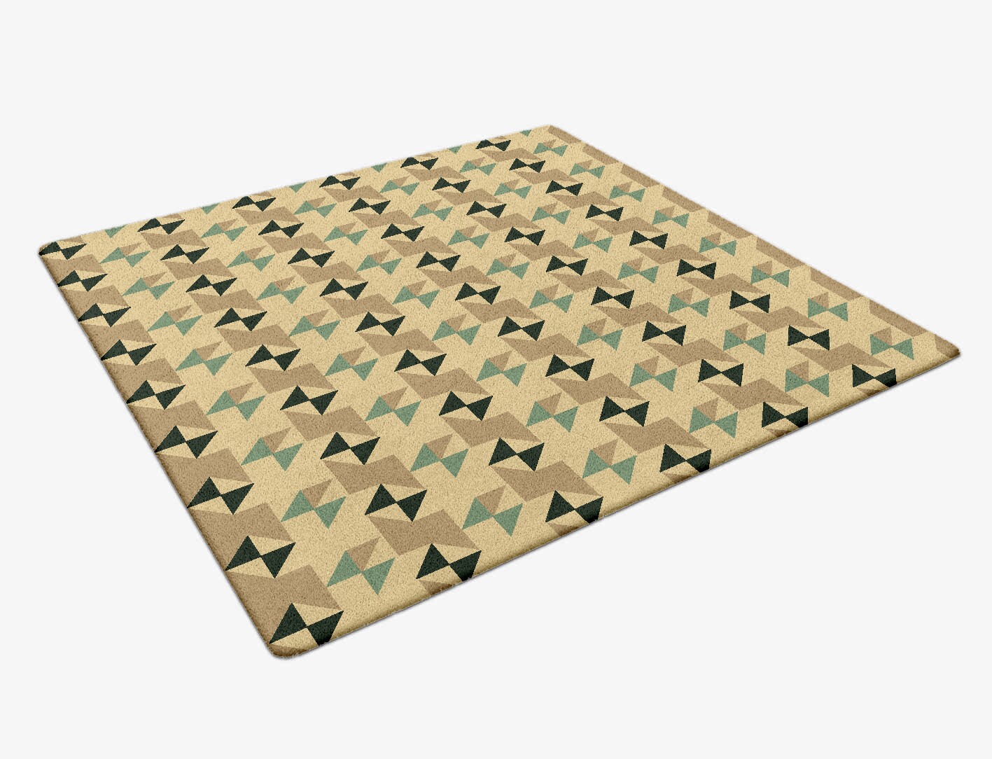Indian Drums Geometric Square Hand Tufted Pure Wool Custom Rug by Rug Artisan