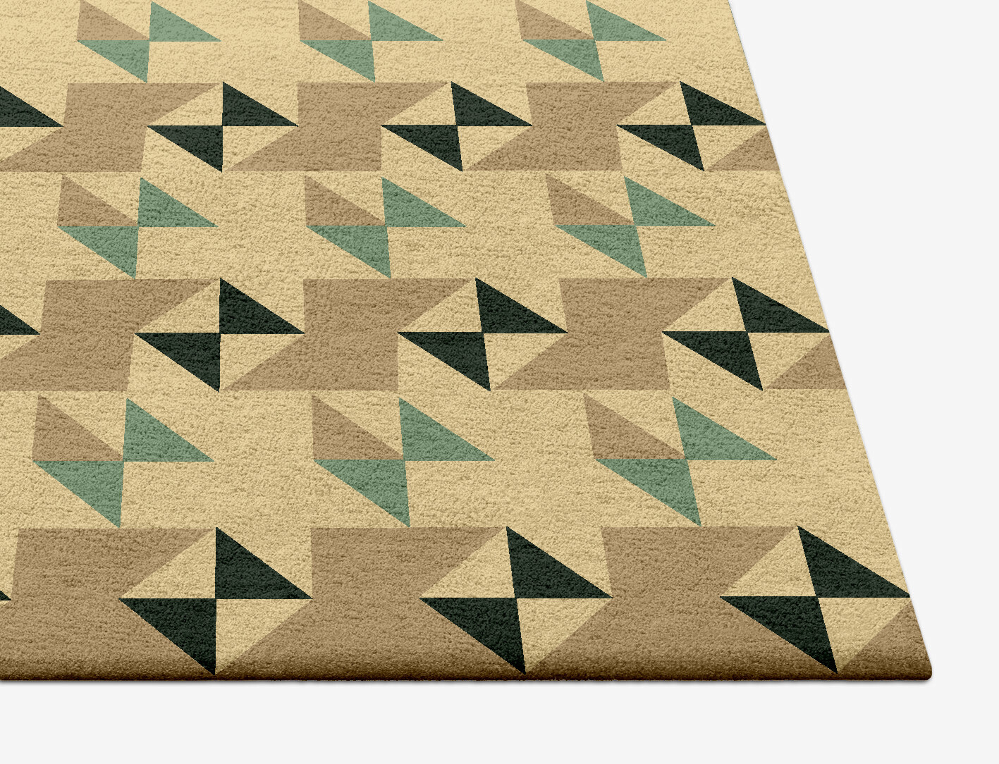 Indian Drums Geometric Square Hand Tufted Pure Wool Custom Rug by Rug Artisan