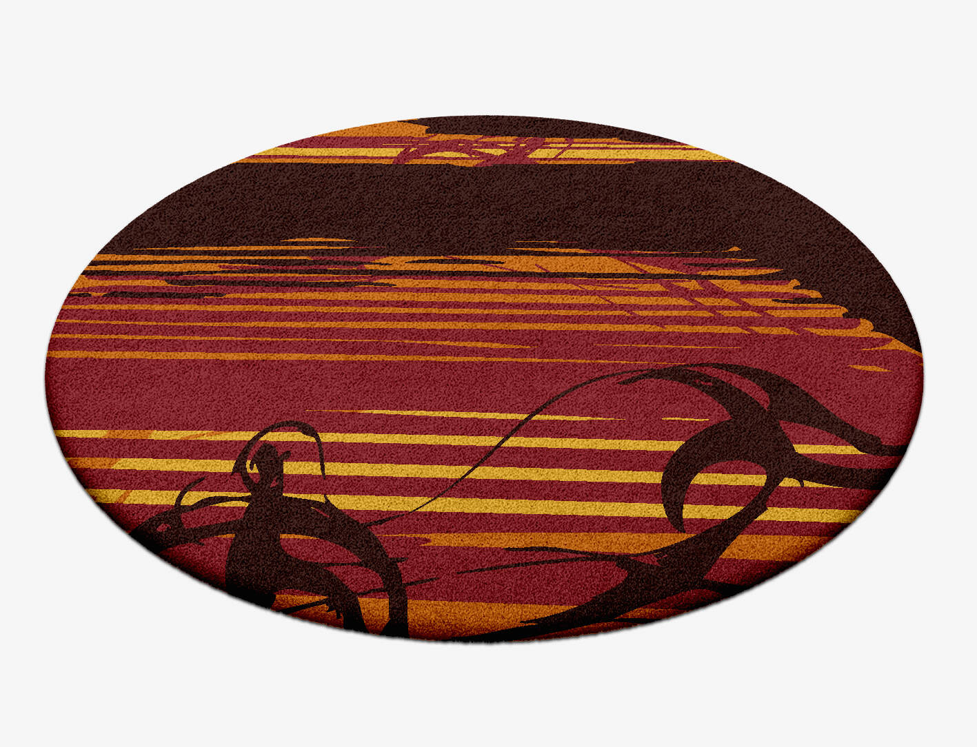 Inferno Abstract Round Hand Tufted Pure Wool Custom Rug by Rug Artisan