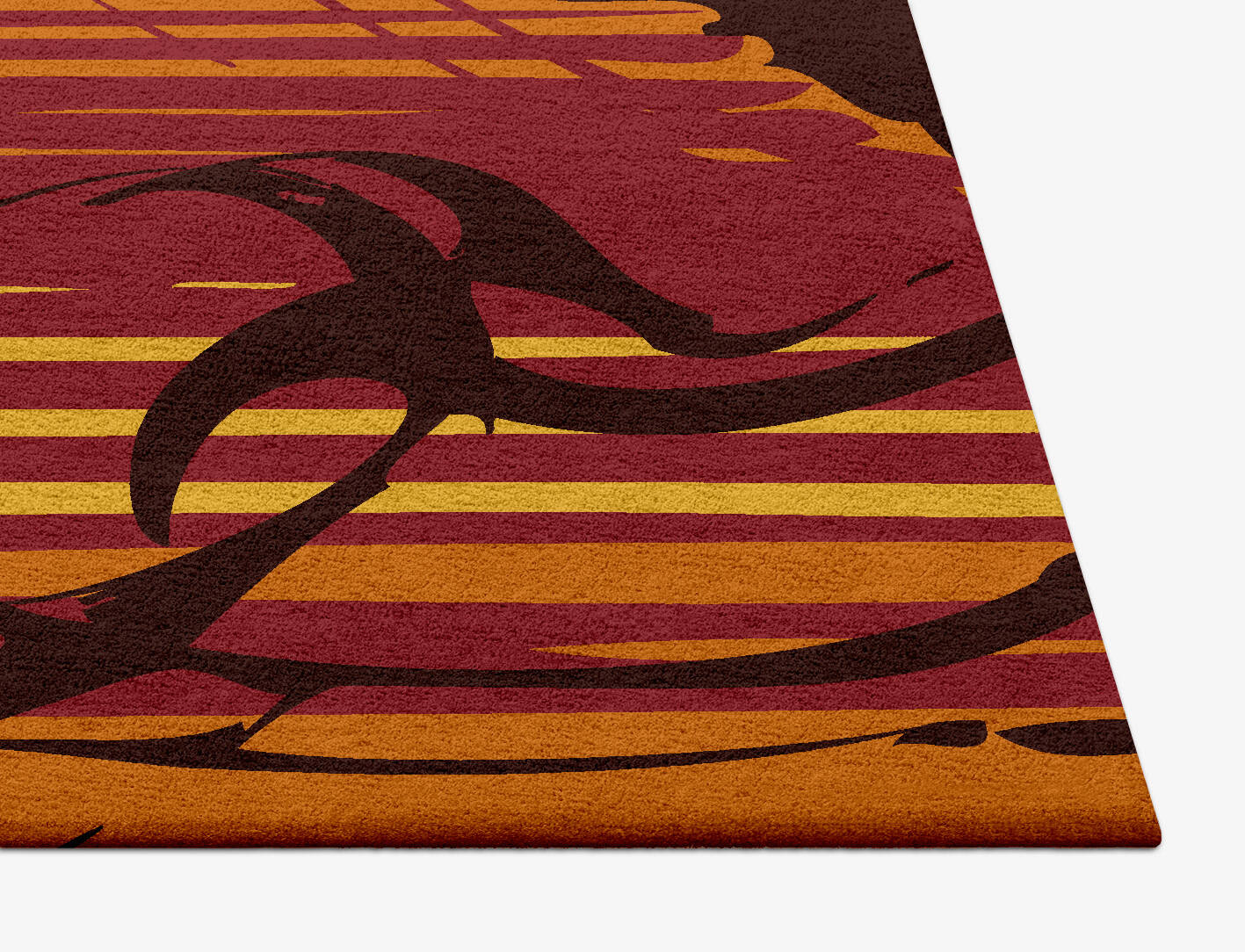 Inferno Abstract Square Hand Tufted Pure Wool Custom Rug by Rug Artisan