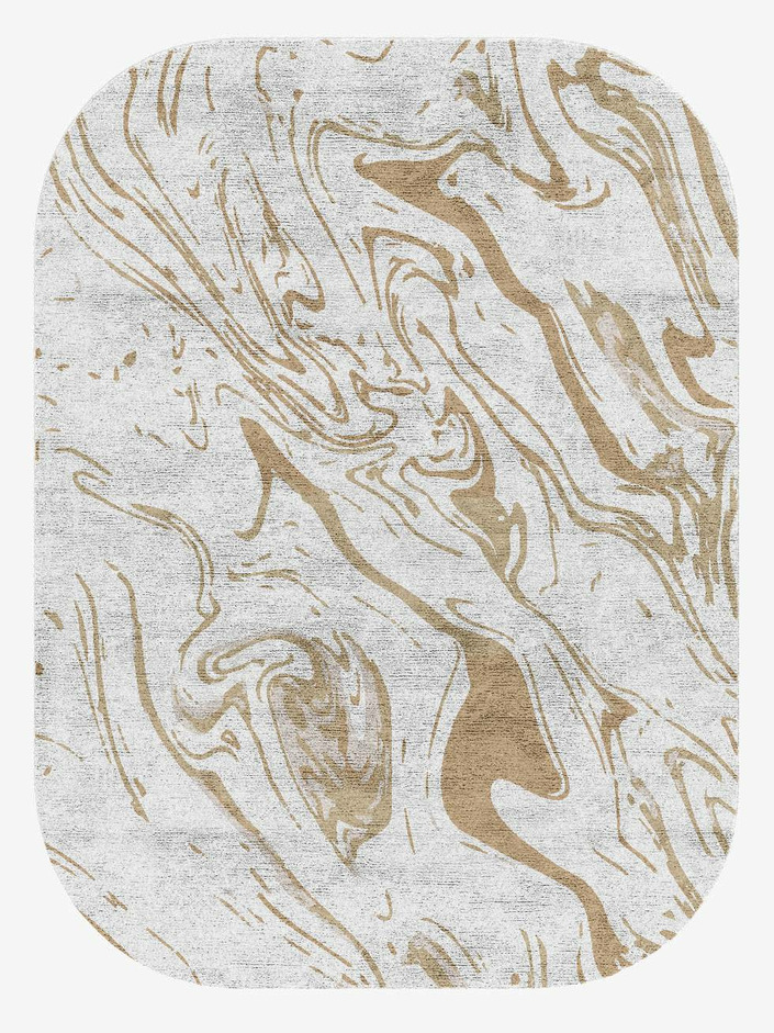 Ink Swirls Surface Art Oblong Hand Knotted Bamboo Silk Custom Rug by Rug Artisan