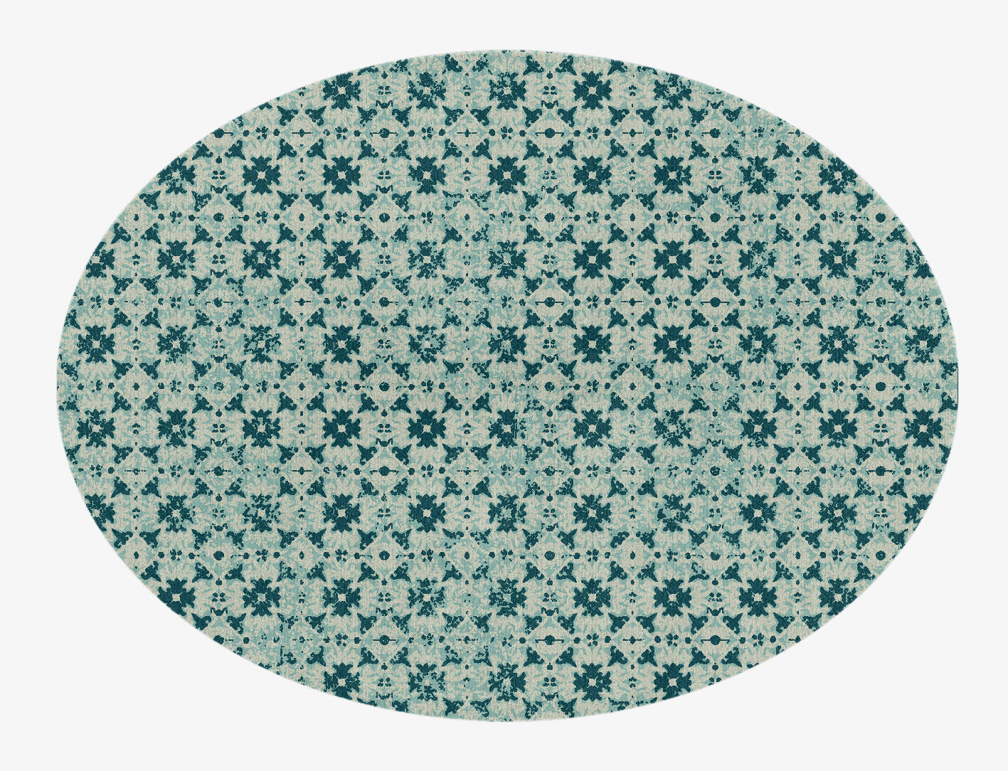 Inlays Vintage Oval Hand Knotted Tibetan Wool Custom Rug by Rug Artisan