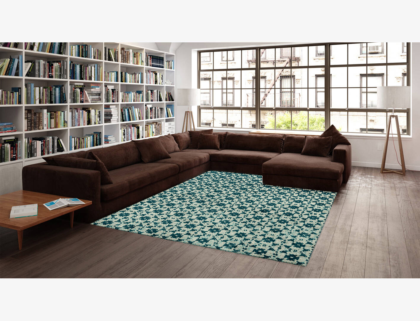 Inlays Vintage Rectangle Hand Knotted Bamboo Silk Custom Rug by Rug Artisan