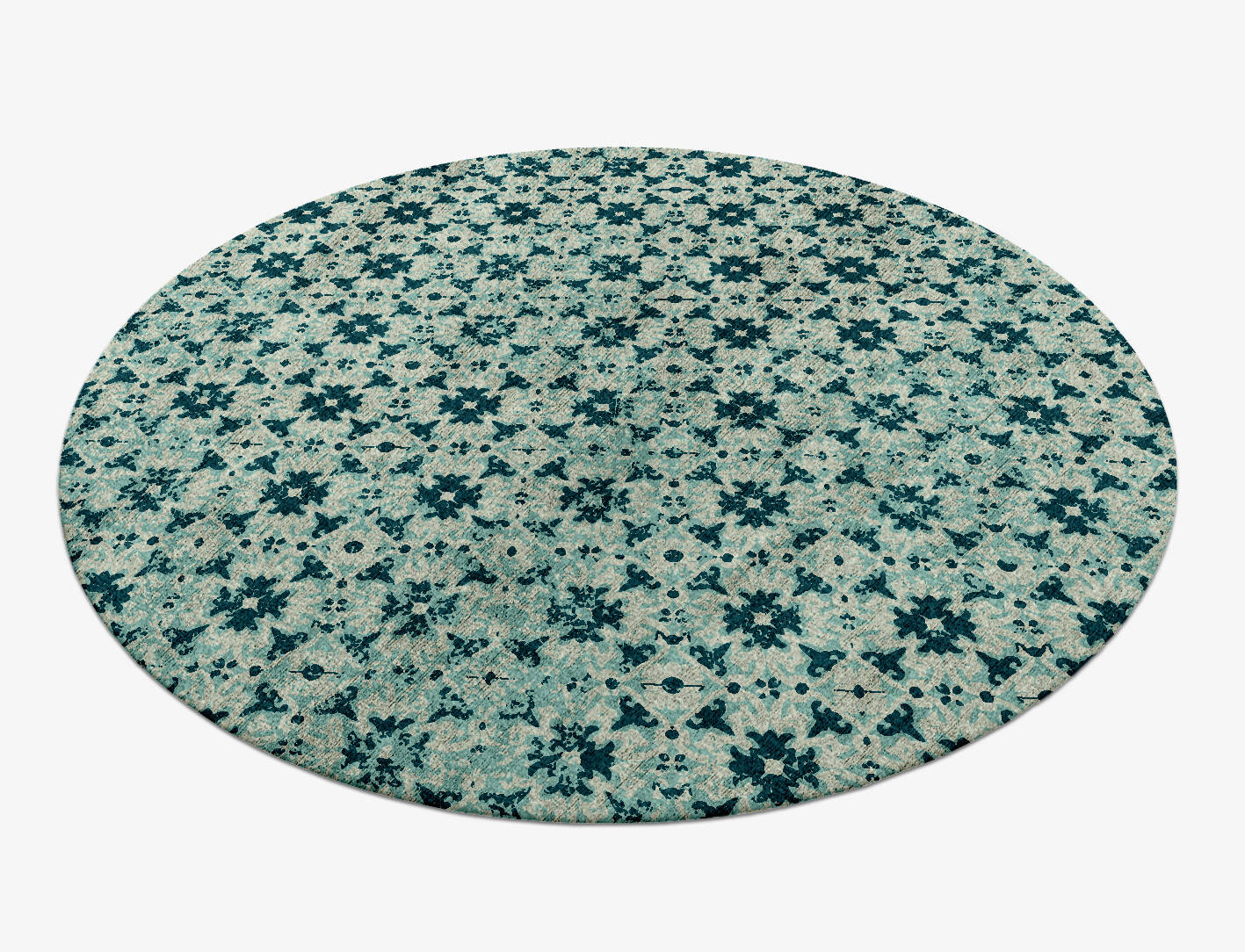 Inlays Vintage Round Hand Knotted Bamboo Silk Custom Rug by Rug Artisan