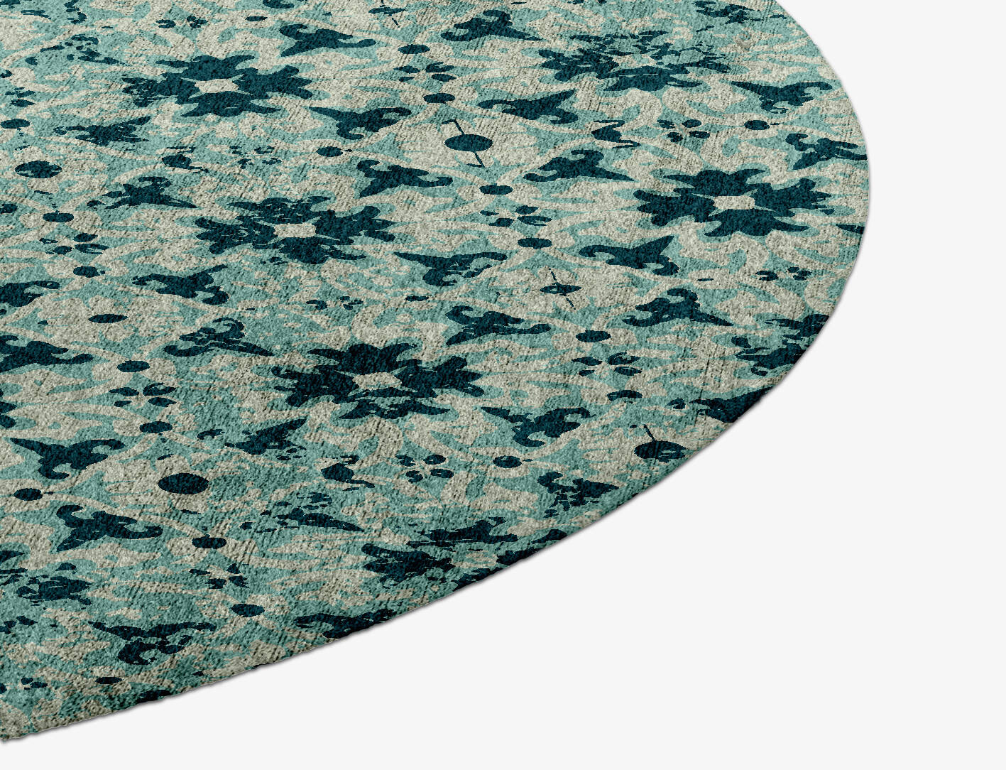 Inlays Vintage Round Hand Knotted Bamboo Silk Custom Rug by Rug Artisan