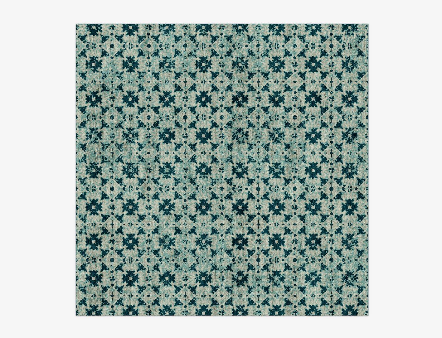 Inlays Vintage Square Hand Knotted Bamboo Silk Custom Rug by Rug Artisan