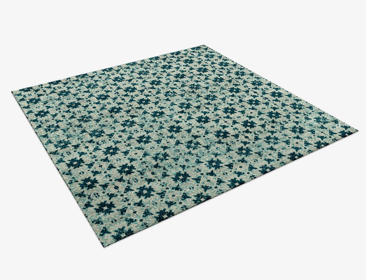 Inlays Vintage Square Hand Knotted Bamboo Silk Custom Rug by Rug Artisan