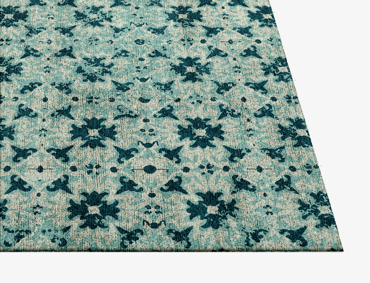 Inlays Vintage Square Hand Knotted Bamboo Silk Custom Rug by Rug Artisan