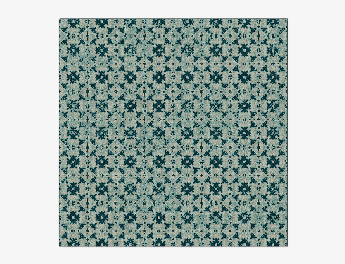 Inlays Vintage Square Hand Knotted Tibetan Wool Custom Rug by Rug Artisan