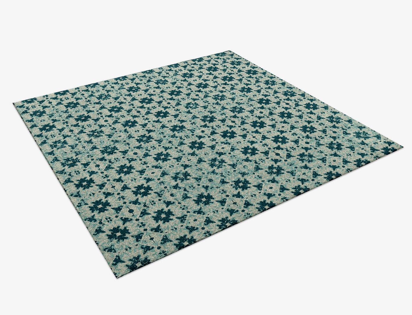 Inlays Vintage Square Hand Knotted Tibetan Wool Custom Rug by Rug Artisan