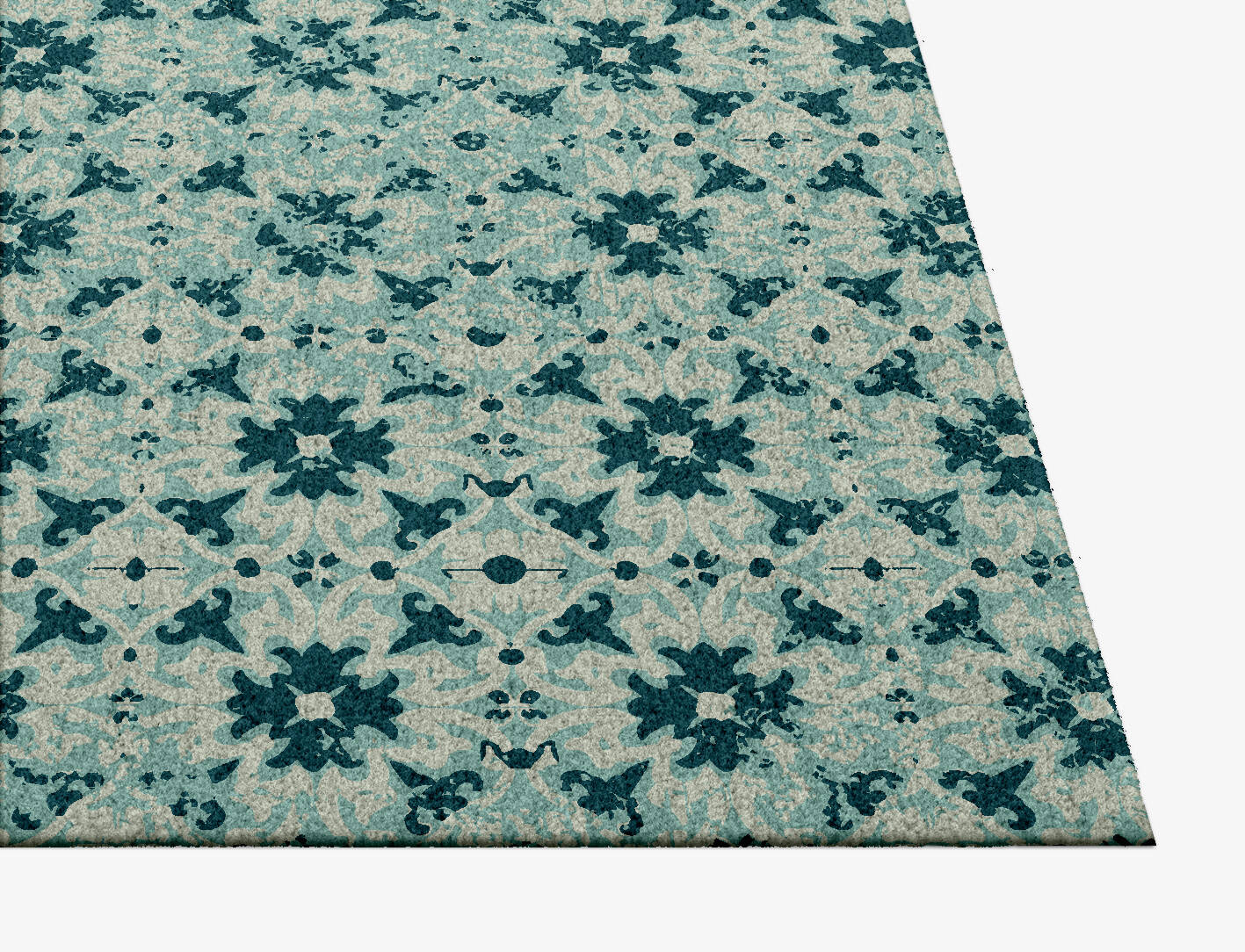 Inlays Vintage Square Hand Knotted Tibetan Wool Custom Rug by Rug Artisan