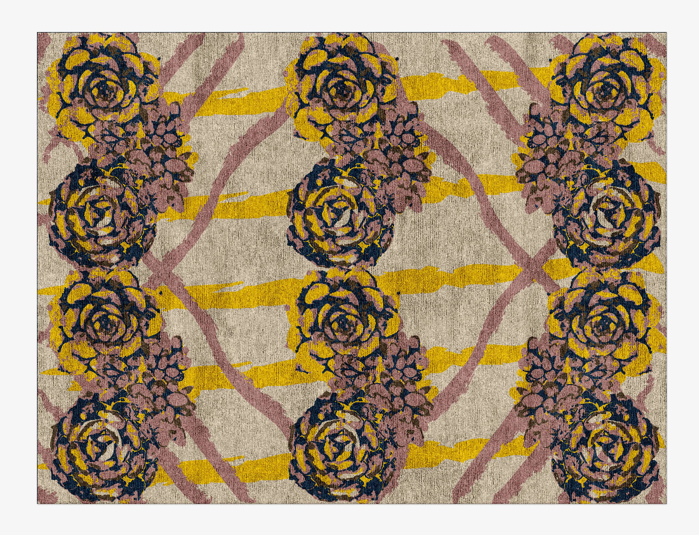 Intaglio Floral Rectangle Hand Knotted Bamboo Silk Custom Rug by Rug Artisan